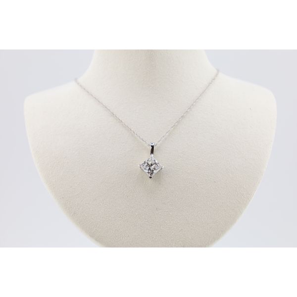14K White Gold Princess-Cut Lab-Grown Diamond Pendant Puckett's Fine Jewelry Benton, KY