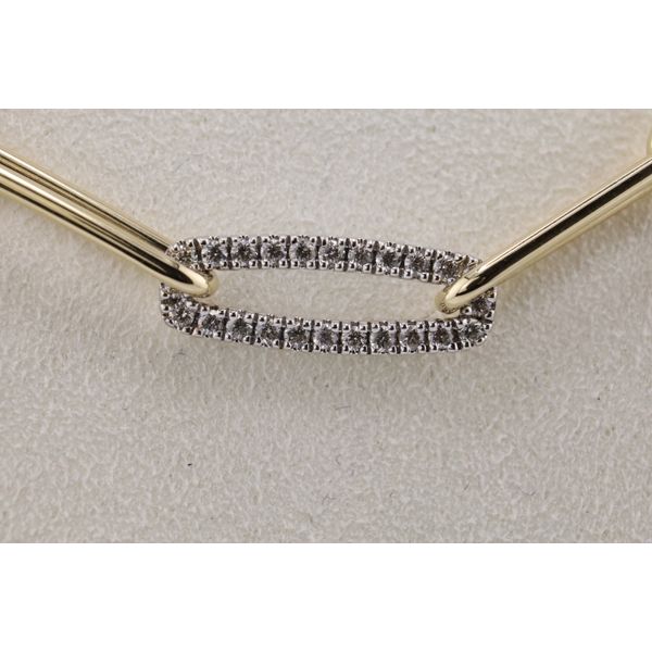 14K Two-Tone Gold Natural Diamond Link Necklace Image 3 Puckett's Fine Jewelry Benton, KY