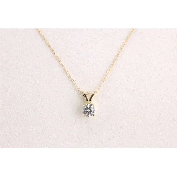 14K Yellow Gold Diamond Solitaire Pendant Image 2 Puckett's Fine Jewelry Benton, KY