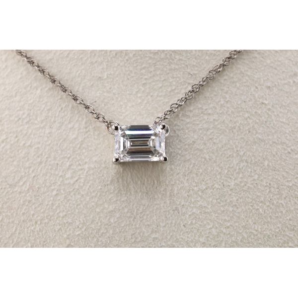 14K White Gold Emerald-Cut Lab-Grown Diamond Pendant – 1.00 CT Image 2 Puckett's Fine Jewelry Benton, KY