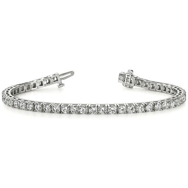 14K White Gold Straight Line Tennis Bracelet Image 2 Puckett's Fine Jewelry Benton, KY