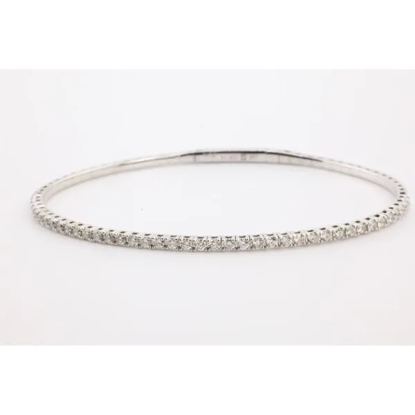 14K White Gold Diamond Tennis Flex Bangle Puckett's Fine Jewelry Benton, KY