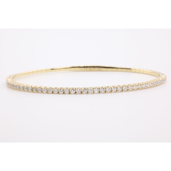 14K Yellow Gold Diamond Tennis Flex Bangle Puckett's Fine Jewelry Benton, KY
