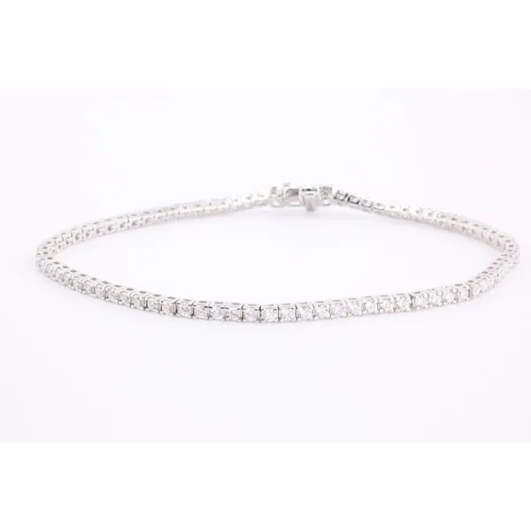14K White Gold Lab-Grown Diamond Tennis Bracelet – 2.00ctw, 7
