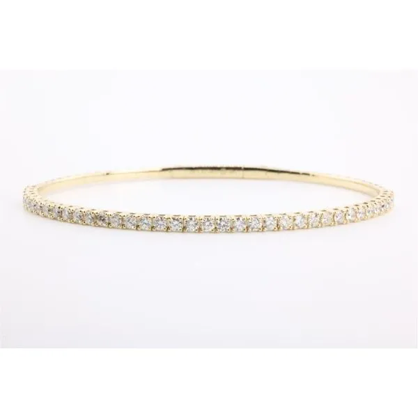 14K Yellow Gold Diamond Flex Bangle Bracelet Puckett's Fine Jewelry Benton, KY