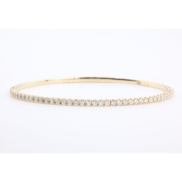 14K Yellow Gold Diamond Flex Bangle Bracelet Puckett's Fine Jewelry Benton, KY