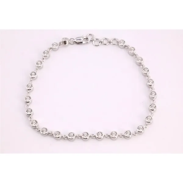 14K White Gold Bezel-Set Diamond Bracelet Puckett's Fine Jewelry Benton, KY