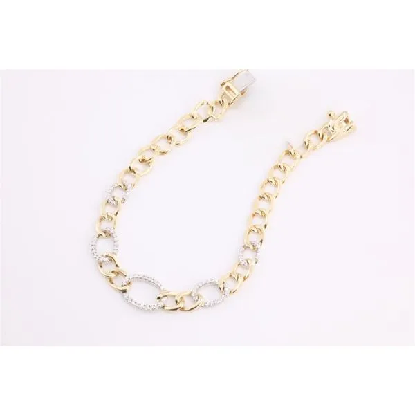 14K Yellow and White Gold Diamond Link Bracelet Puckett's Fine Jewelry Benton, KY