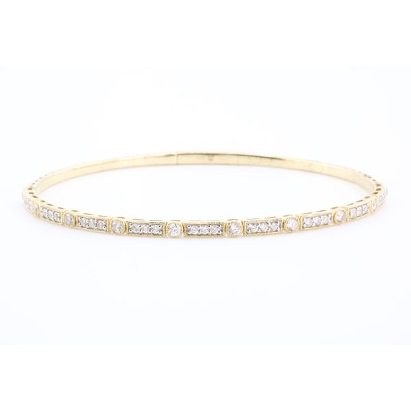 14K Yellow Gold Diamond Flex Bracelet, Dot/Dash Style Puckett's Fine Jewelry Benton, KY
