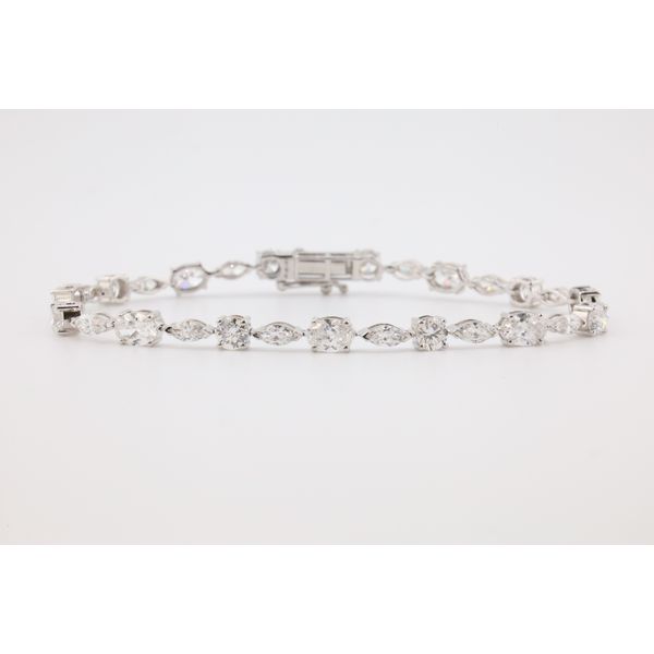 14K White Gold Multi-Shape Lab-Grown Diamond Tennis Bracelet:  6.41CTW Puckett's Fine Jewelry Benton, KY