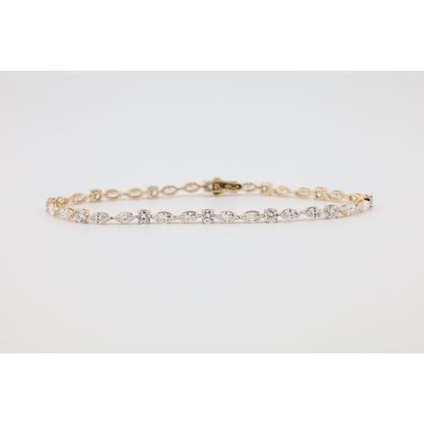 14K Yellow Gold Multi-Shape Lab-Grown Diamond Tennis Bracelet: 4.08CTW Puckett's Fine Jewelry Benton, KY