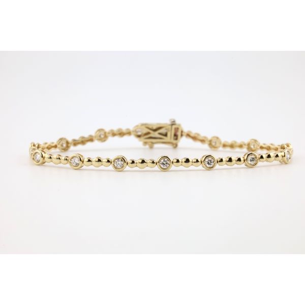 14K Yellow Gold Bezel-Set Diamond Tennis Bracelet Puckett's Fine Jewelry Benton, KY