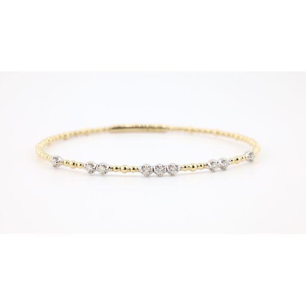 14K Two-Tone Gold Natural Diamond Flexi Bangle – 0.32ctw, 6.75