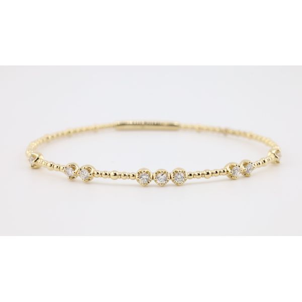 14K Yellow Gold Natural Diamond Flexi Bangle – 0.58ctw, 6.75