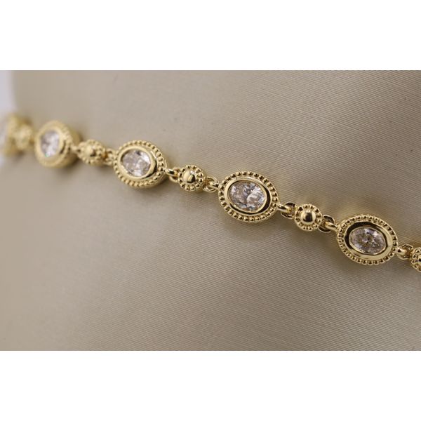 14K Yellow Gold Natural Diamond Bezel Bracelet with Milgrain Detail – 1.25ctw, 7