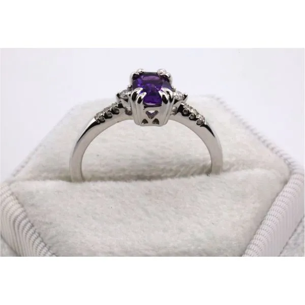 10K White Gold Amethyst and Diamond Ring Image 3 Puckett's Fine Jewelry Benton, KY