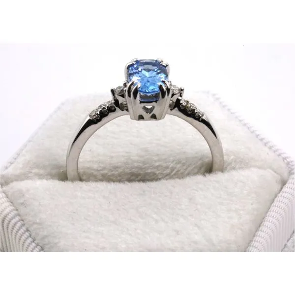 10K White Gold Aquamarine and Diamond Ring Image 3 Puckett's Fine Jewelry Benton, KY