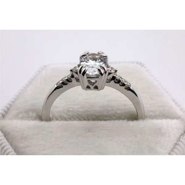 10K White Gold White Sapphire and Diamond Ring Image 3 Puckett's Fine Jewelry Benton, KY