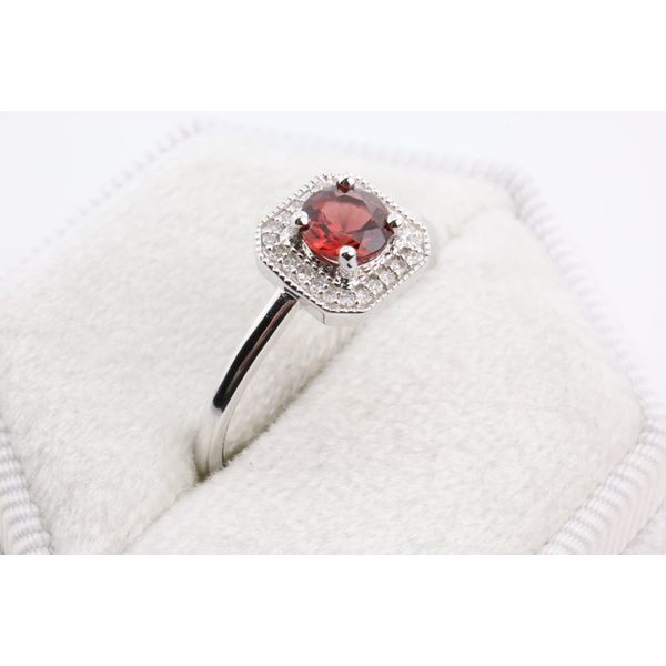10K White Gold Garnet and Diamond Ring Image 2 Puckett's Fine Jewelry Benton, KY