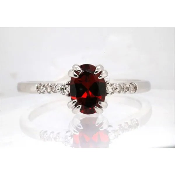 10K White Gold Created Ruby and Diamond Ring Puckett's Fine Jewelry Benton, KY