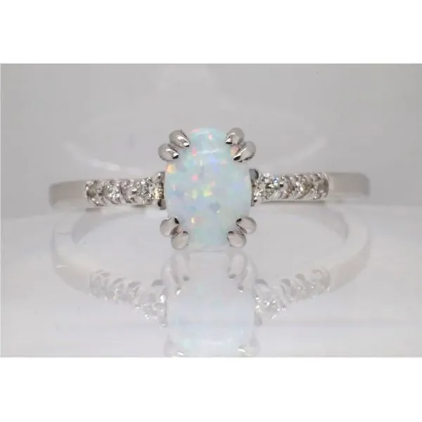 10K White Gold Opal and Diamond Ring Puckett's Fine Jewelry Benton, KY