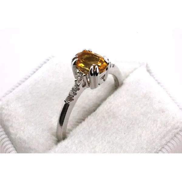 10K White Gold Citrine and Diamond Ring Image 2 Puckett's Fine Jewelry Benton, KY