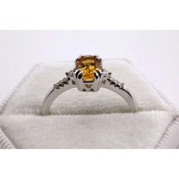 10K White Gold Citrine and Diamond Ring Image 3 Puckett's Fine Jewelry Benton, KY