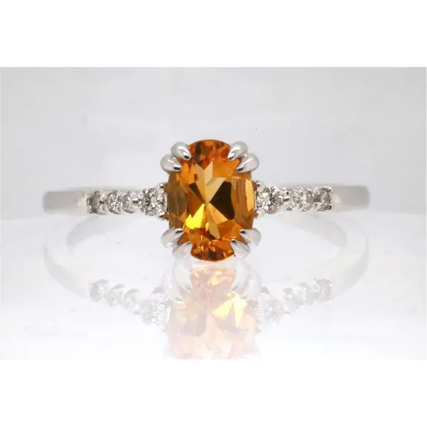 10K White Gold Citrine and Diamond Ring Puckett's Fine Jewelry Benton, KY