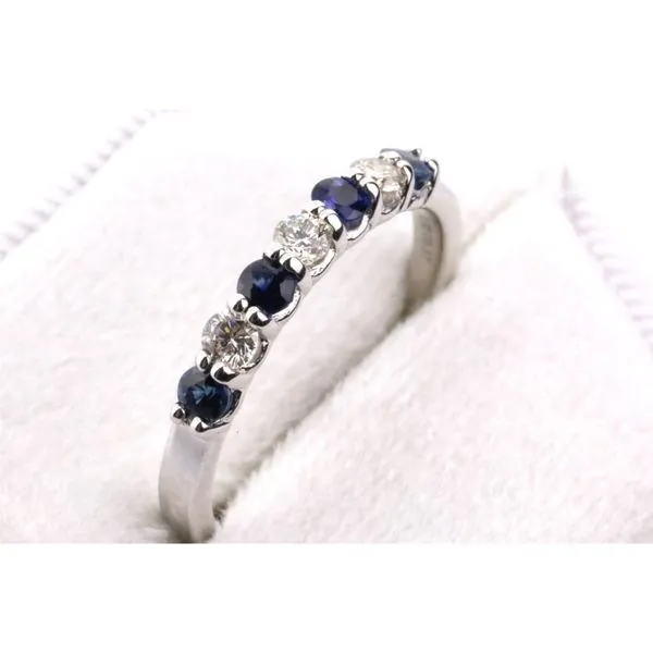 14KW Sapphire and Diamond Band Image 2 Puckett's Fine Jewelry Benton, KY