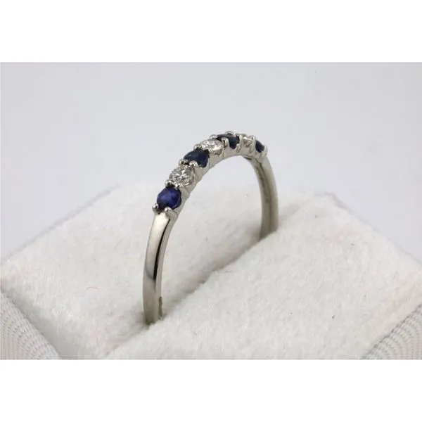 14KW Diamond and Sapphire Band Image 2 Puckett's Fine Jewelry Benton, KY