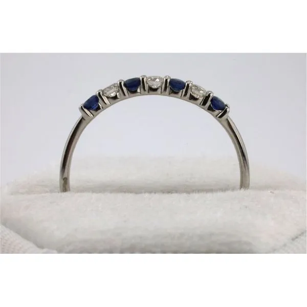 14KW Diamond and Sapphire Band Image 3 Puckett's Fine Jewelry Benton, KY