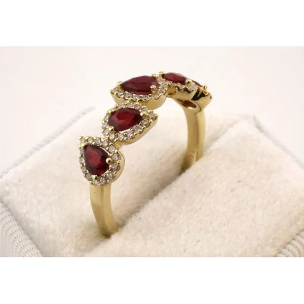 14K Yellow Gold Ruby and Diamond Band Image 2 Puckett's Fine Jewelry Benton, KY