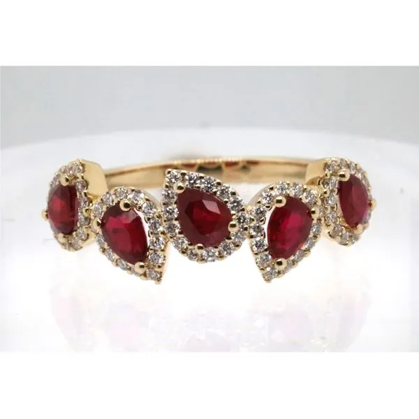 14K Yellow Gold Ruby and Diamond Band Puckett's Fine Jewelry Benton, KY