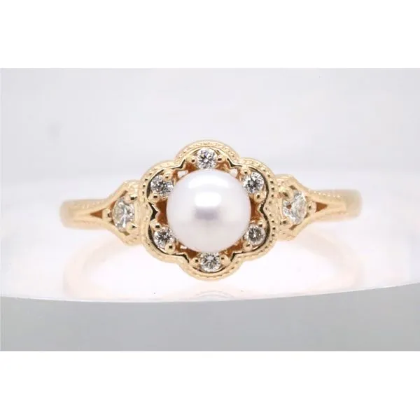 10K Yellow Gold Diamond and Pearl Ring Puckett's Fine Jewelry Benton, KY