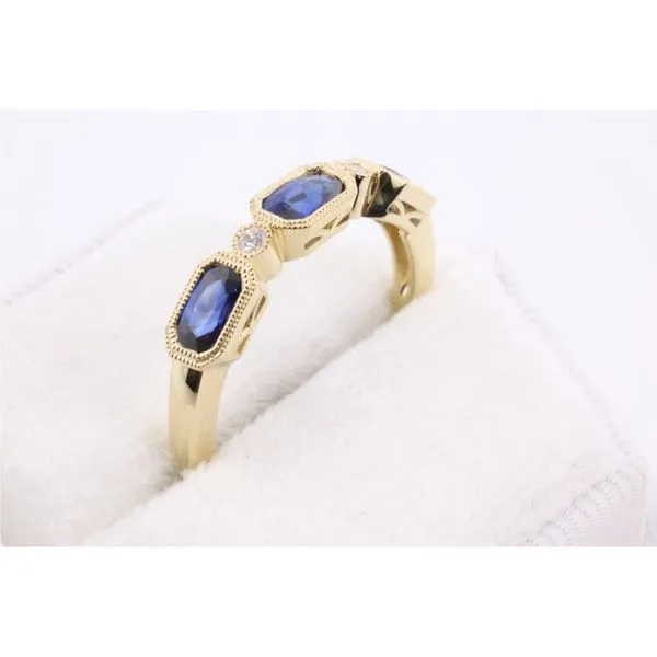 14K Yellow Gold Sapphire and Diamond Ring Image 2 Puckett's Fine Jewelry Benton, KY
