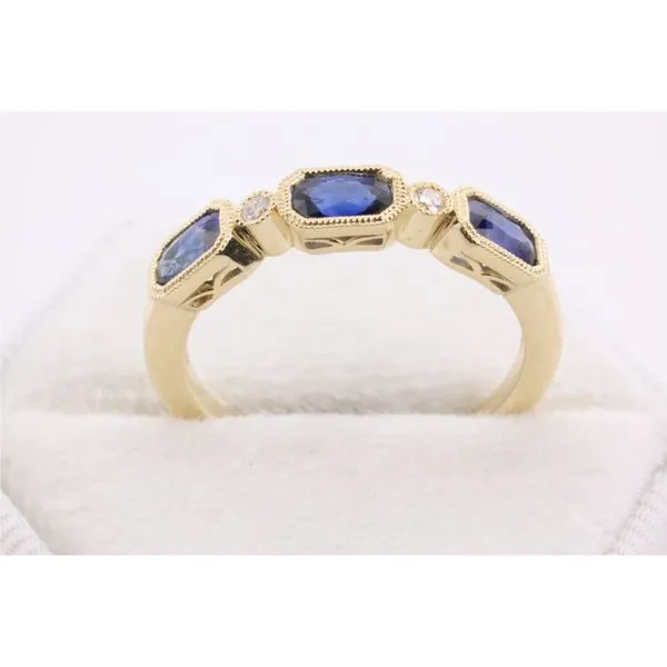 14K Yellow Gold Sapphire and Diamond Ring Image 3 Puckett's Fine Jewelry Benton, KY