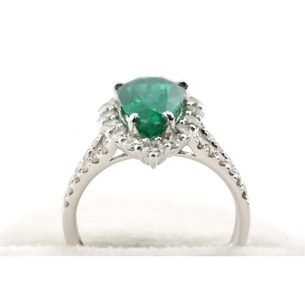 14K White Gold Pear Shaped Natural Emerald Fashion Ring Image 3 Puckett's Fine Jewelry Benton, KY