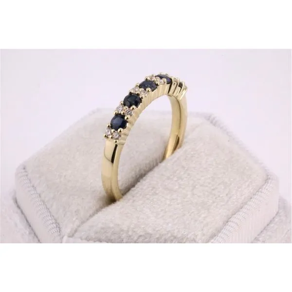 14K Yellow Gold Sapphire and Diamond Band Image 2 Puckett's Fine Jewelry Benton, KY
