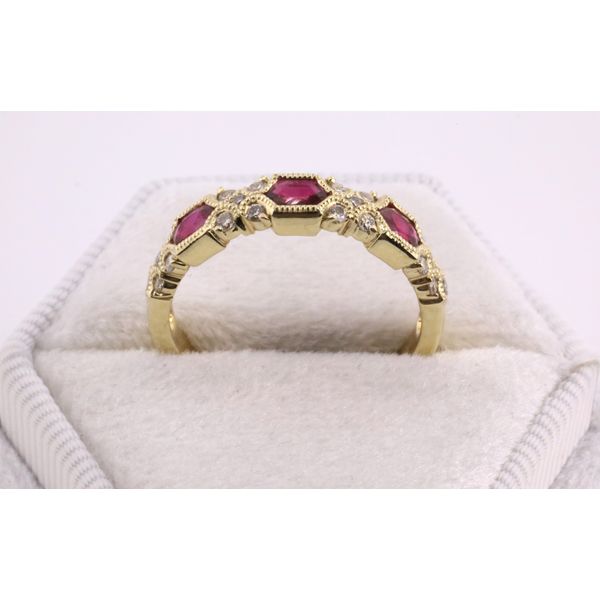 14K Yellow Gold Ruby & Diamond Band Image 3 Puckett's Fine Jewelry Benton, KY