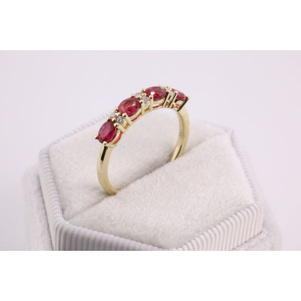 14K Yellow Gold Ruby & Diamond Band Image 2 Puckett's Fine Jewelry Benton, KY
