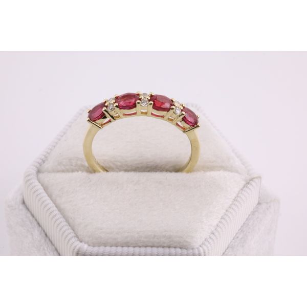 14K Yellow Gold Ruby & Diamond Band Image 3 Puckett's Fine Jewelry Benton, KY