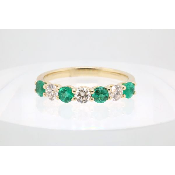 14K Yellow Gold Emerald & Diamond Band Puckett's Fine Jewelry Benton, KY