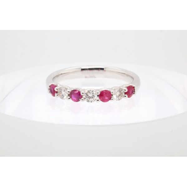 14K White Gold Ruby & Diamond Band Puckett's Fine Jewelry Benton, KY