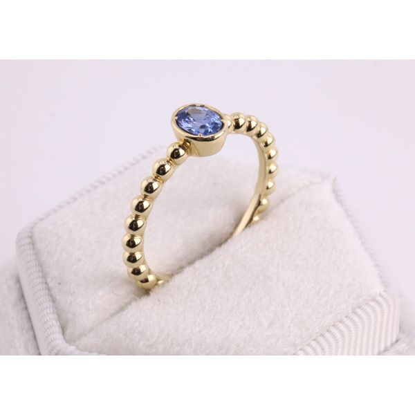 14K Yellow Gold Oval Sapphire Bezel Ring Image 2 Puckett's Fine Jewelry Benton, KY