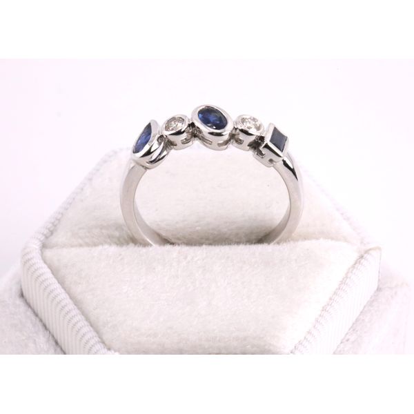 14K White Gold Sapphire & Diamond Band Image 3 Puckett's Fine Jewelry Benton, KY