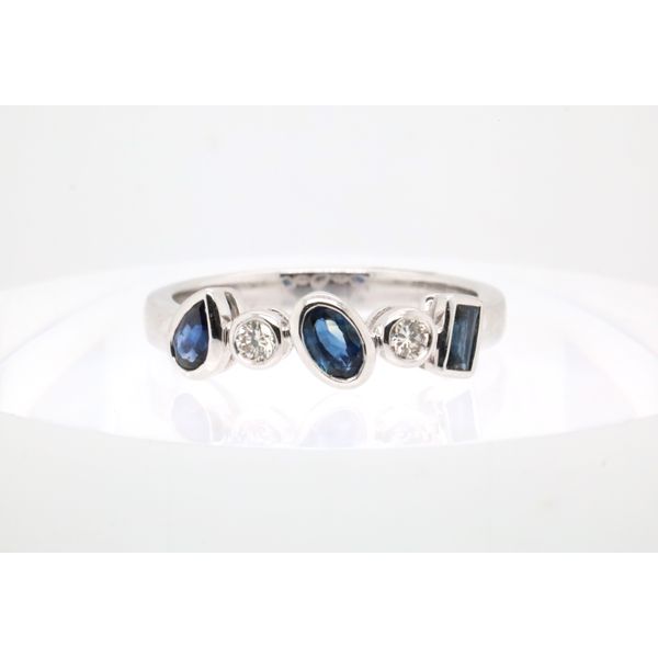 14K White Gold Sapphire & Diamond Band Puckett's Fine Jewelry Benton, KY
