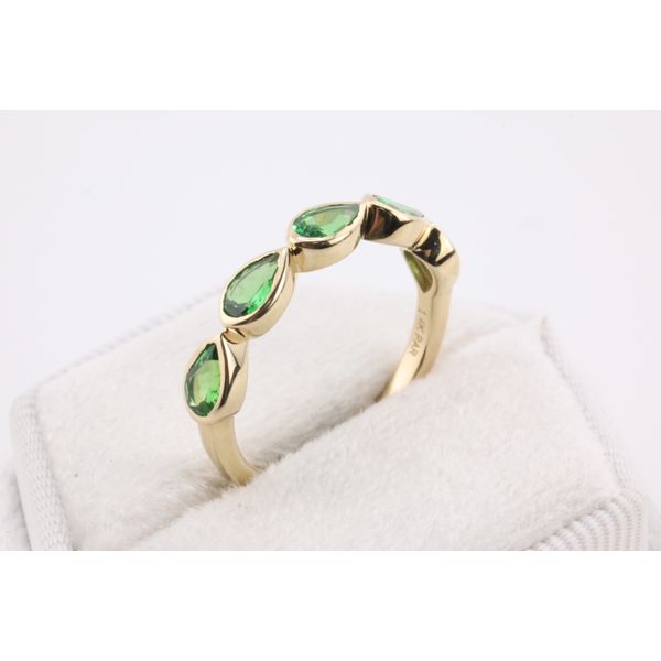 14K Yellow Gold Tsavorite Garnet Band Image 2 Puckett's Fine Jewelry Benton, KY