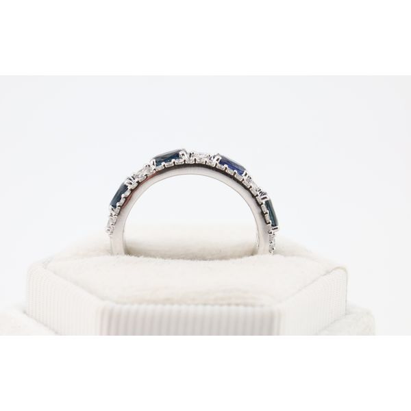 14K White Gold Natural Diamond & Genuine Sapphire Band – 0.46ctw Diamonds, 0.35ctw Sapphire Image 2 Puckett's Fine Jewelry Benton, KY