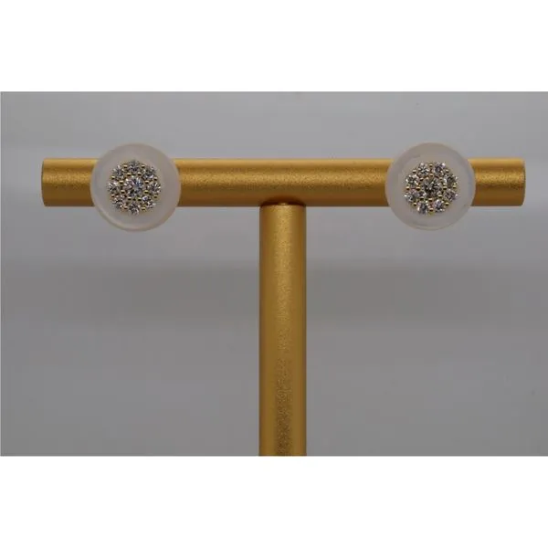 18K Yellow Gold Diamond and Mother of Pearl Stud Earrings Puckett's Fine Jewelry Benton, KY