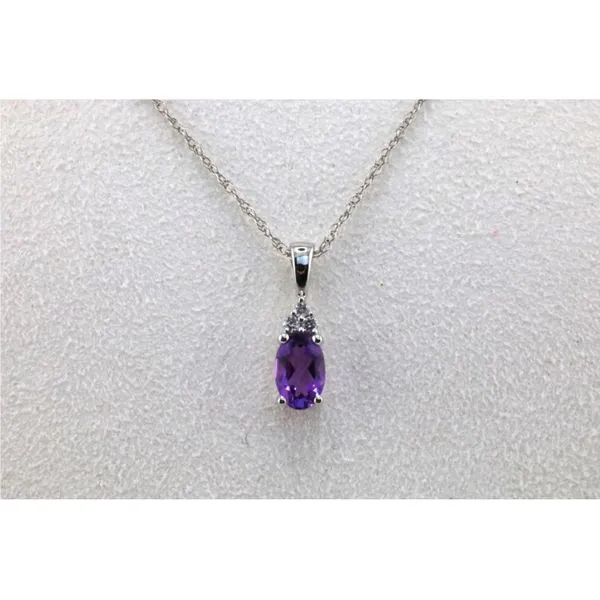 10K White Gold Amethyst Necklace Image 2 Puckett's Fine Jewelry Benton, KY